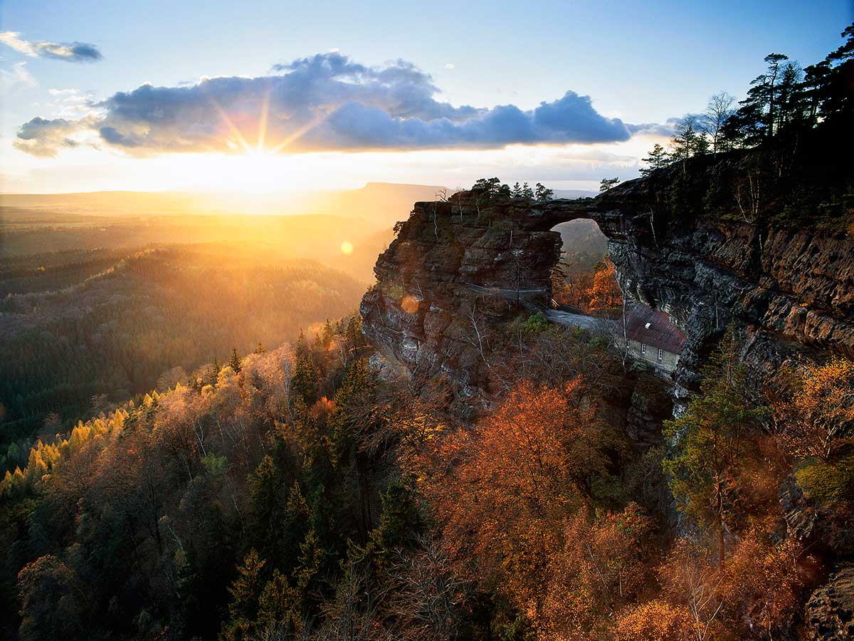 Prebischtor im Herbst - Böhmische Schweiz