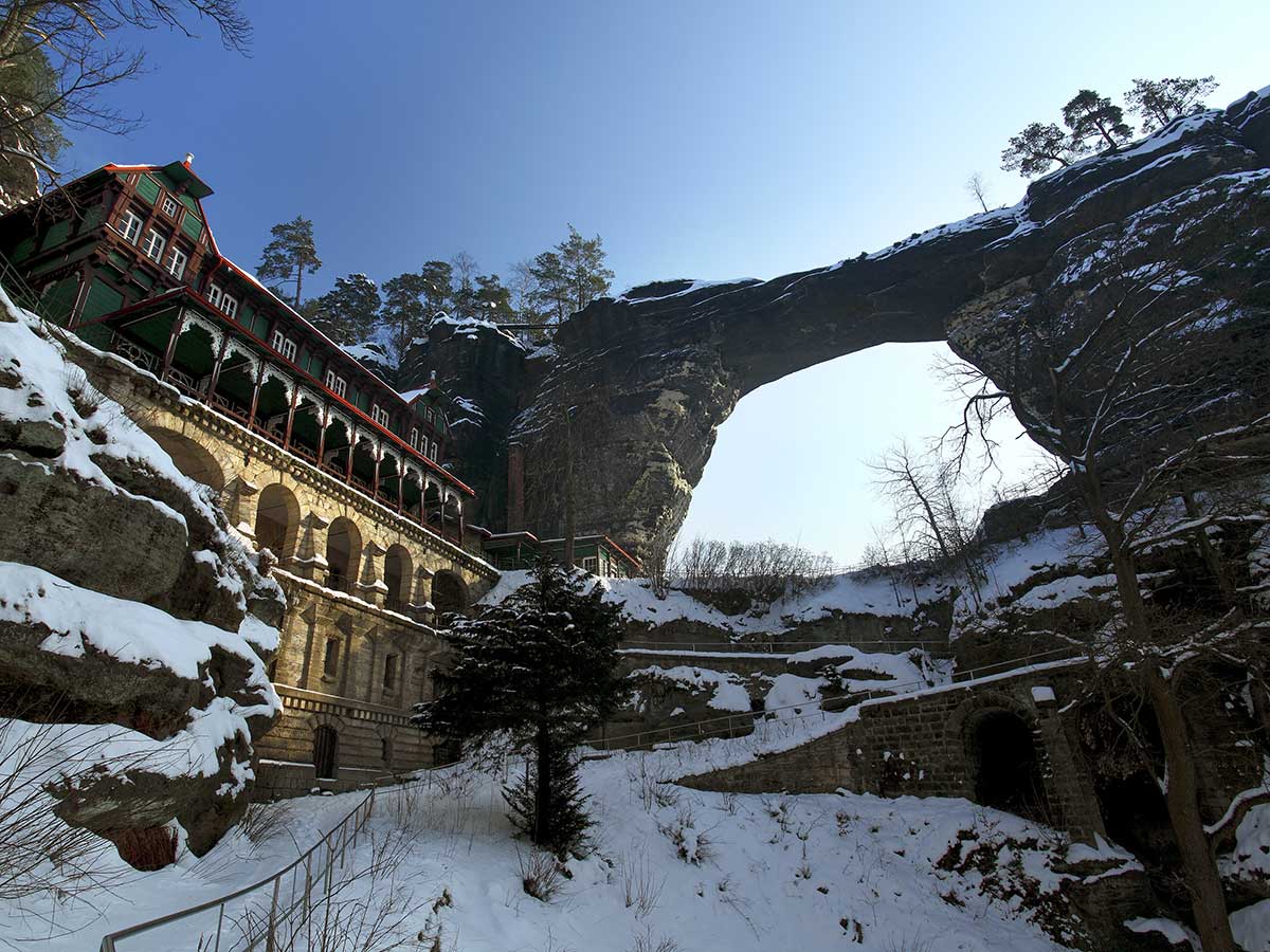 Prebischtor im Winter - Böhmische Schweiz